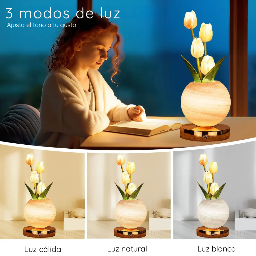 FloraGlow™ – Lámpara LED de Tulipanes Original | Pocas unidades disponibles