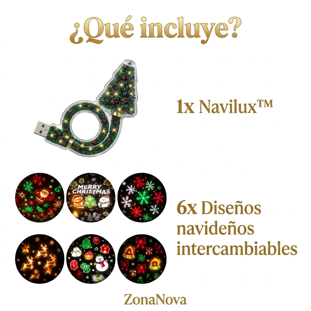 Navilux™ – Árbol Proyector de Navidad USB | Llena tu techo de Navidad (Lleva 2 y Paga 1)
