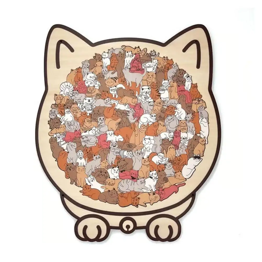 ZenPaws™ – Rompecabezas de Madera Gato | 135 Piezas para Relajación y Decoración