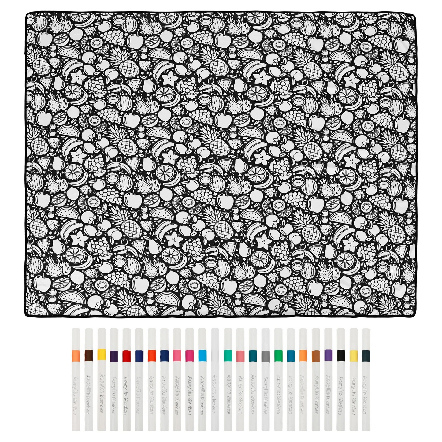 ZenDoodle™ – Manta para Colorear DIY con 24 Marcadores incluidos | Terciopelo Lavable y Reutilizable