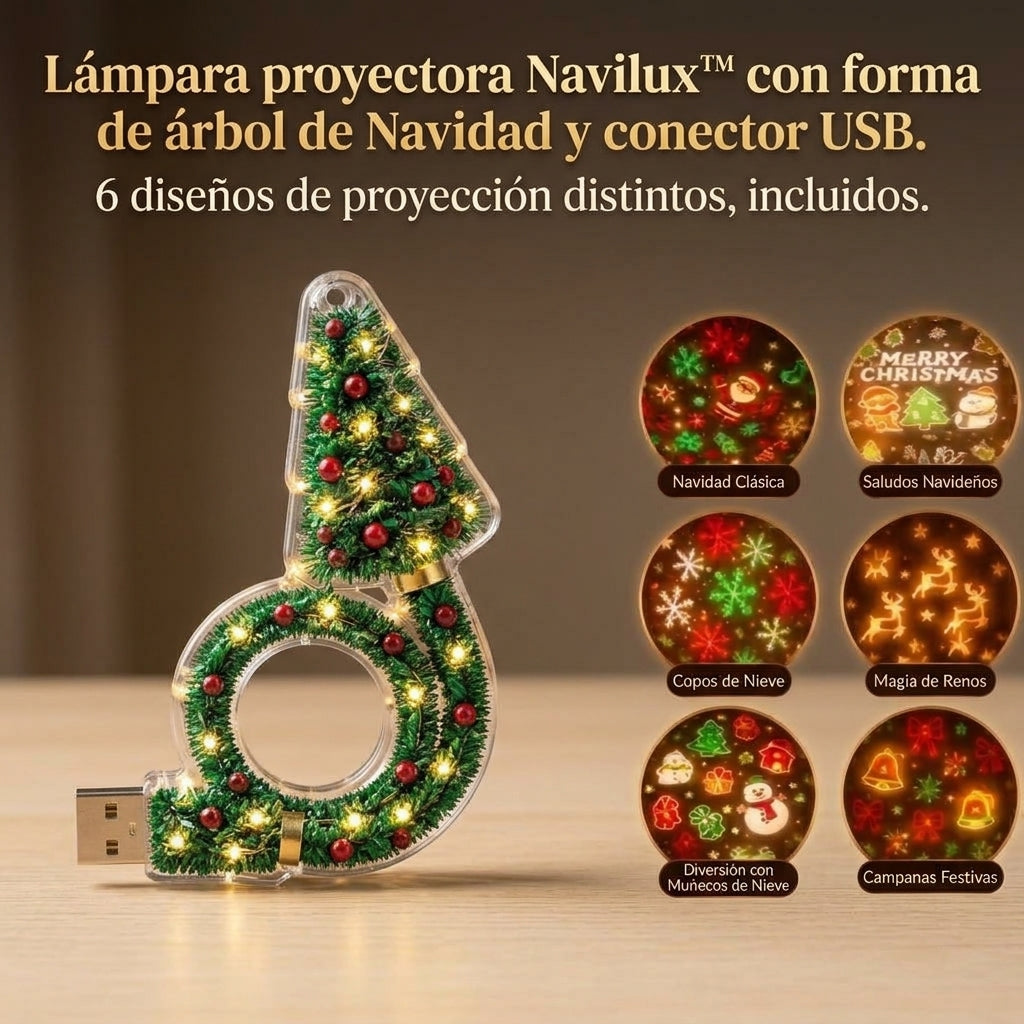 Navilux™ – Árbol Proyector de Navidad USB | Llena tu techo de Navidad (Lleva 2 y Paga 1)